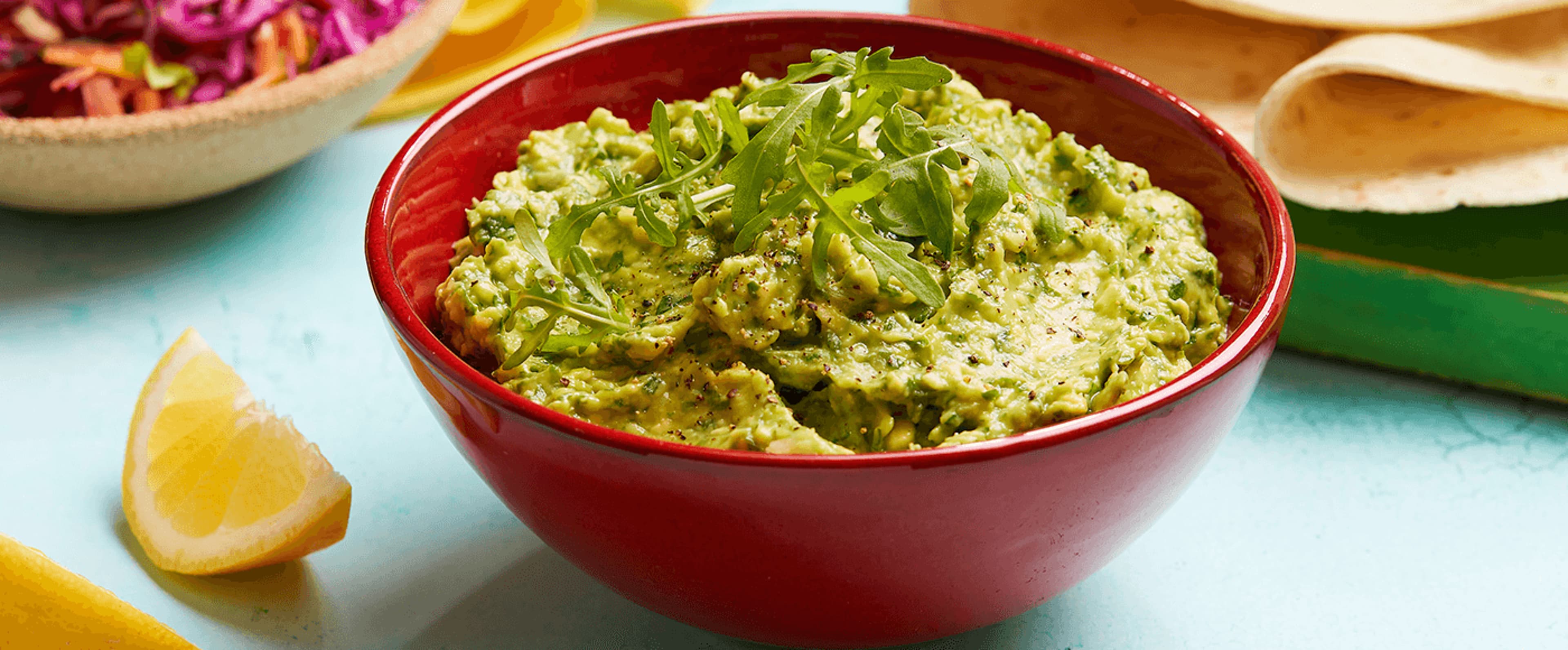 tangy lemon rocket guacamole